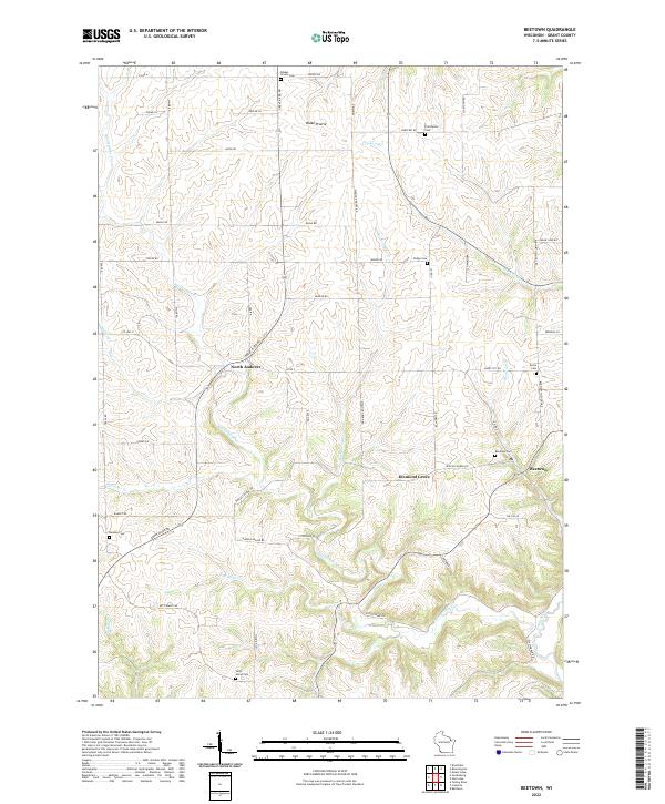 Beetown topographic map thumbnail