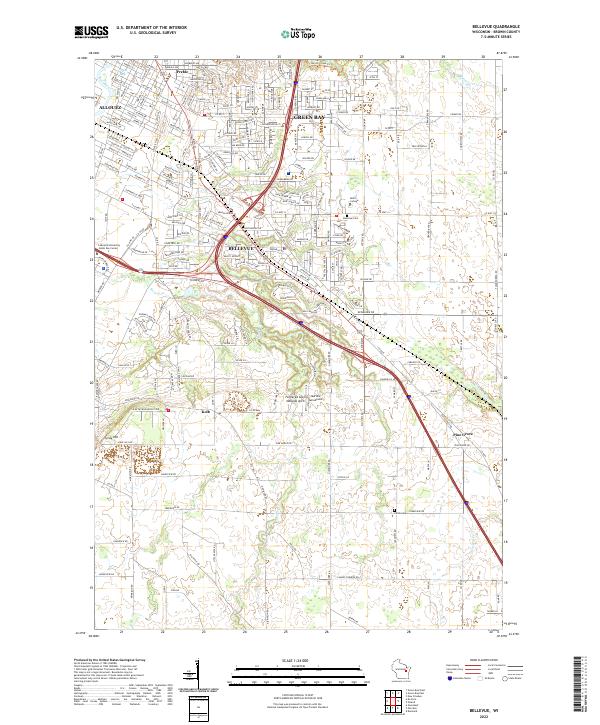 Bellevue topographic map thumbnail