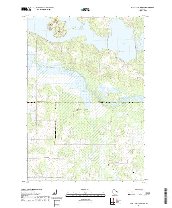 Big Eau Pleine Reservoir topographic map thumbnail