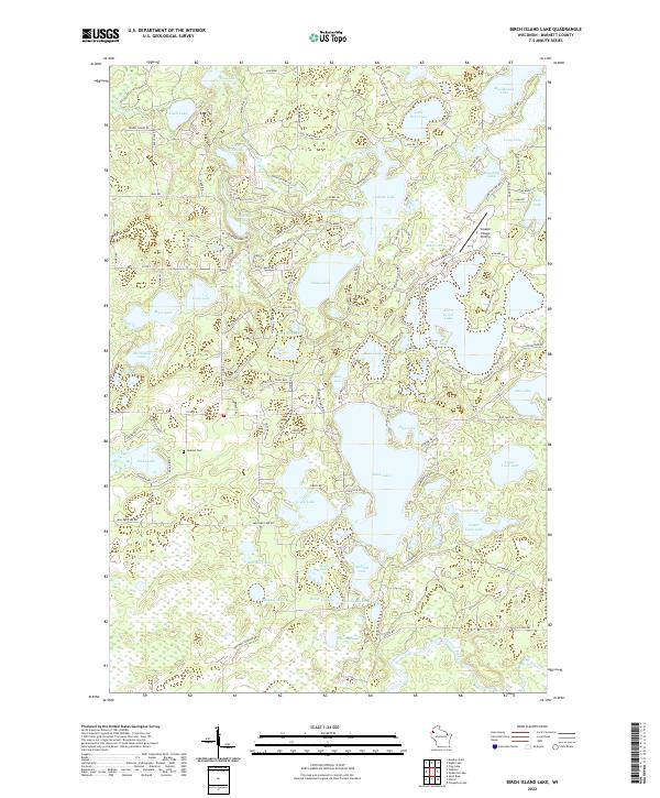 Birch Island Lake topographic map thumbnail