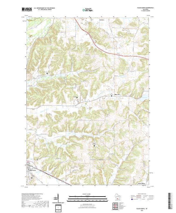 Black Earth topographic map thumbnail