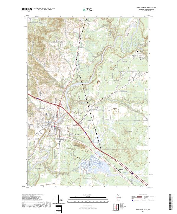 Black River Falls topographic map thumbnail