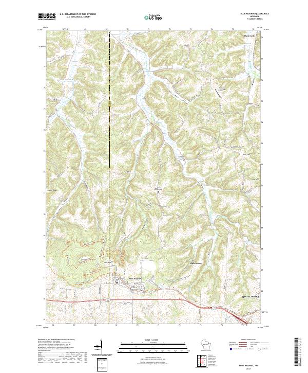Blue Mounds topographic map thumbnail