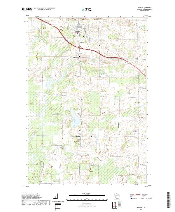 Bonduel topographic map thumbnail
