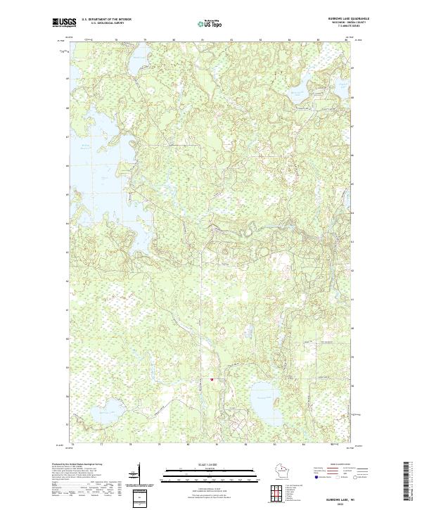 Burrows Lake topographic map thumbnail