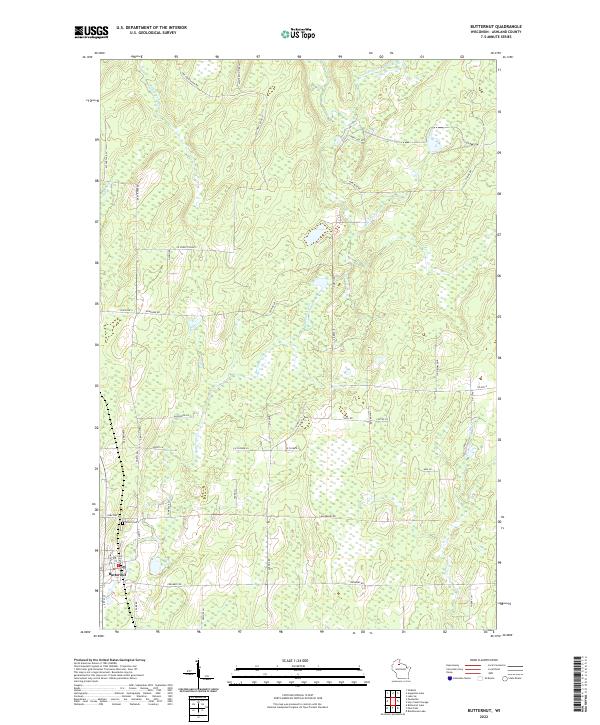 Butternut topographic map thumbnail