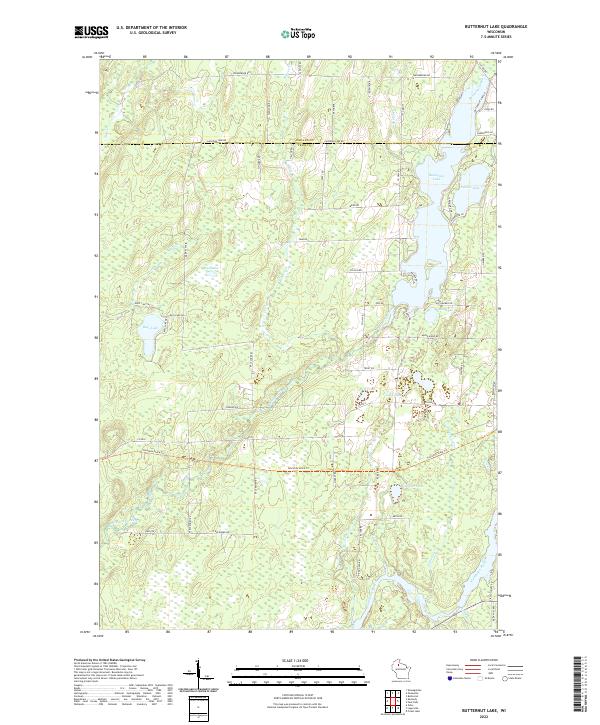 Butternut Lake topographic map thumbnail
