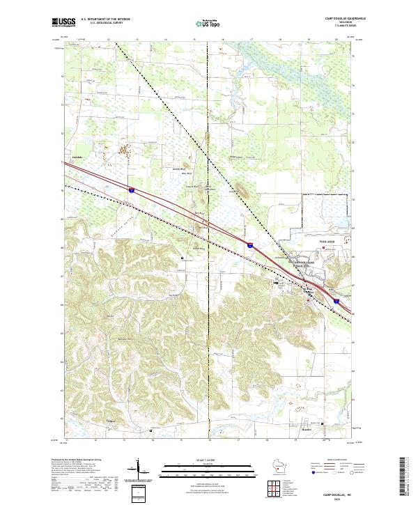 Camp Douglas topographic map thumbnail