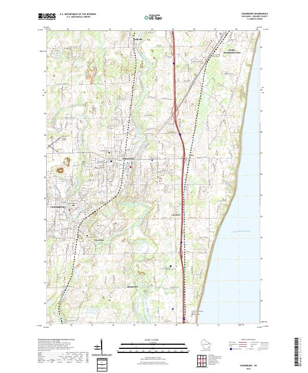 Cedarburg topographic map thumbnail