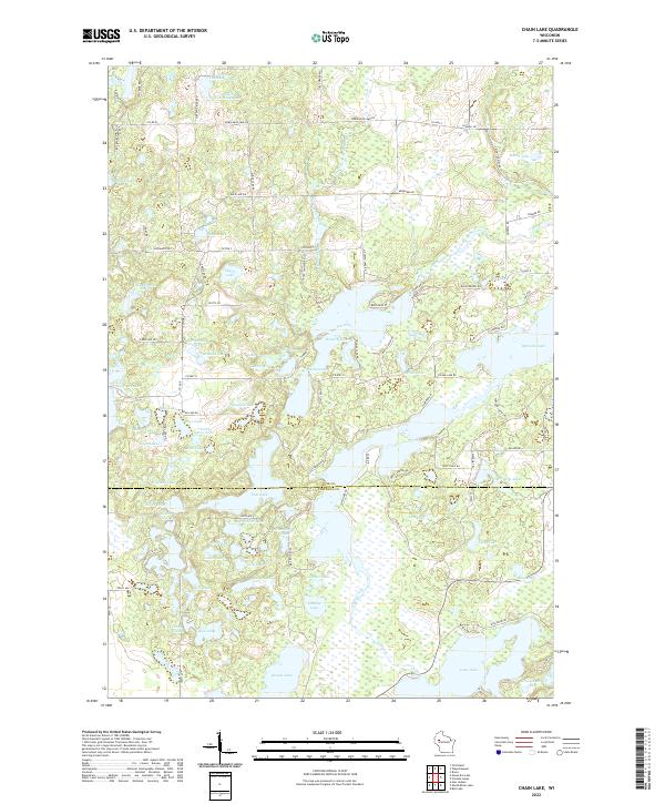Chain Lake topographic map thumbnail