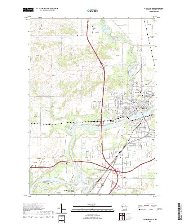 Chippewa Falls topographic map thumbnail