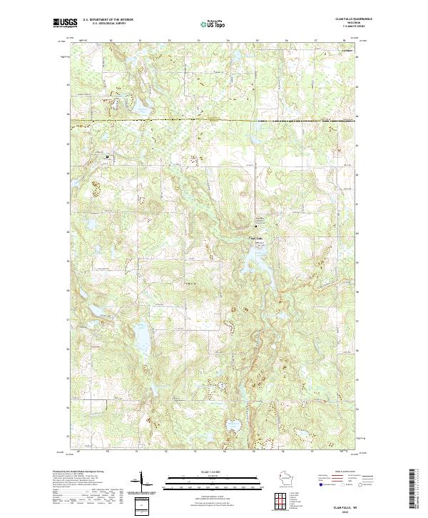 Clam Falls topographic map thumbnail