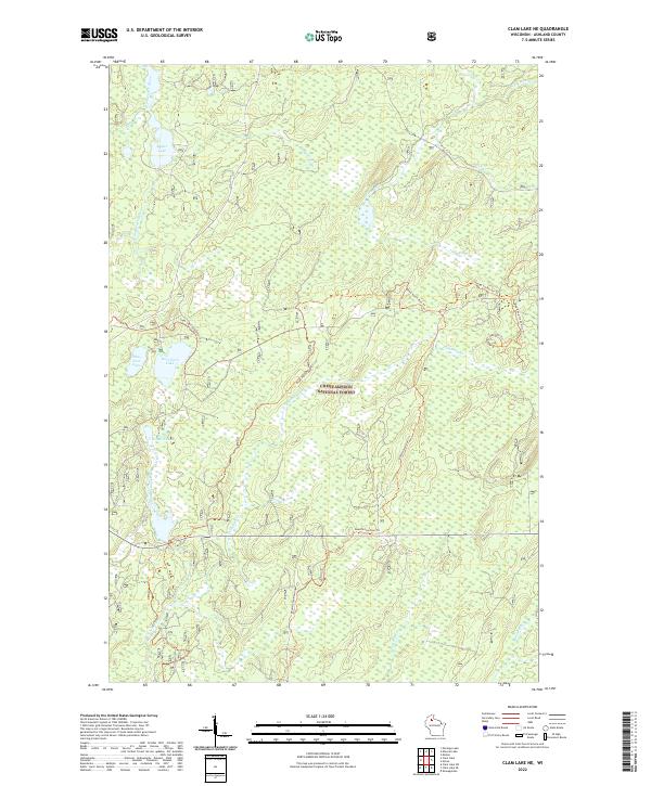 Clam Lake NE topographic map thumbnail