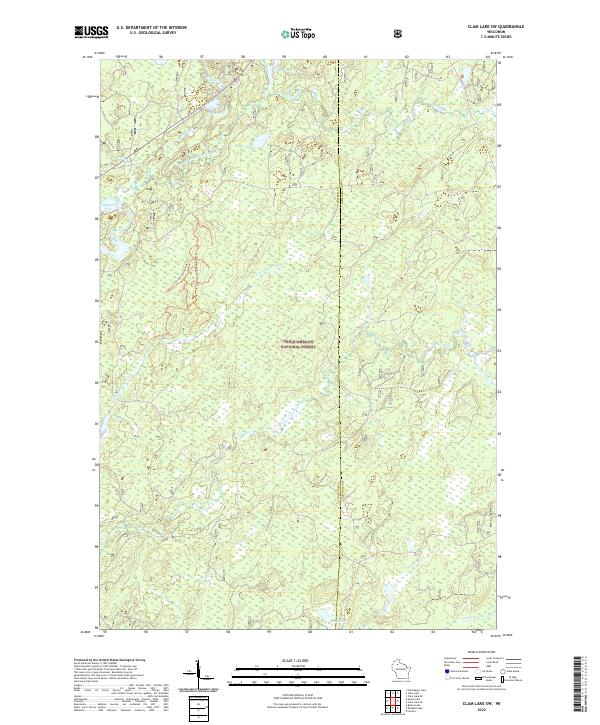Clam Lake SW topographic map thumbnail