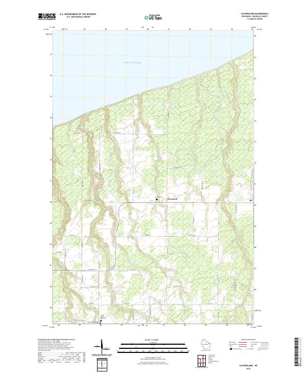 Cloverland topographic map thumbnail