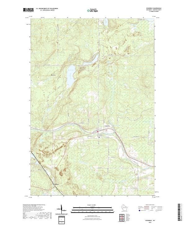 Couderay topographic map thumbnail