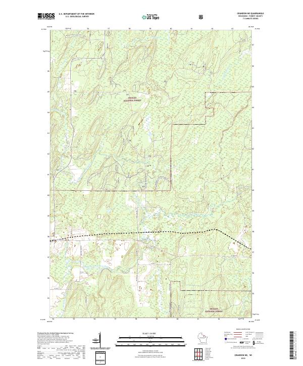 Crandon NE topographic map thumbnail