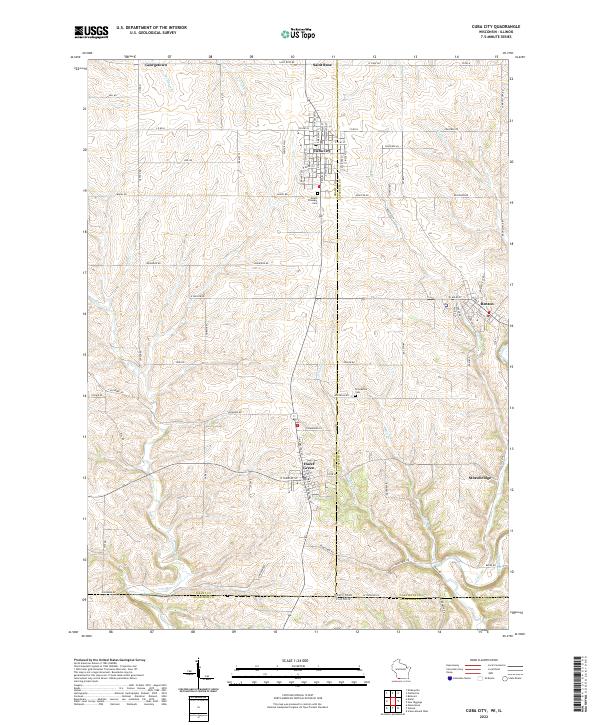 Cuba City topographic map thumbnail
