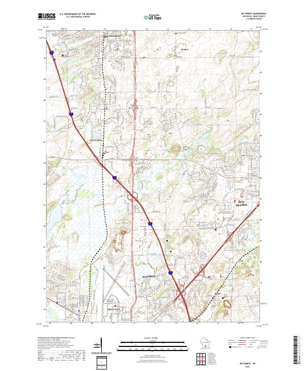 De Forest topographic map thumbnail
