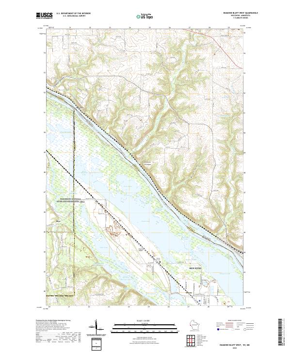 Diamond Bluff West topographic map thumbnail