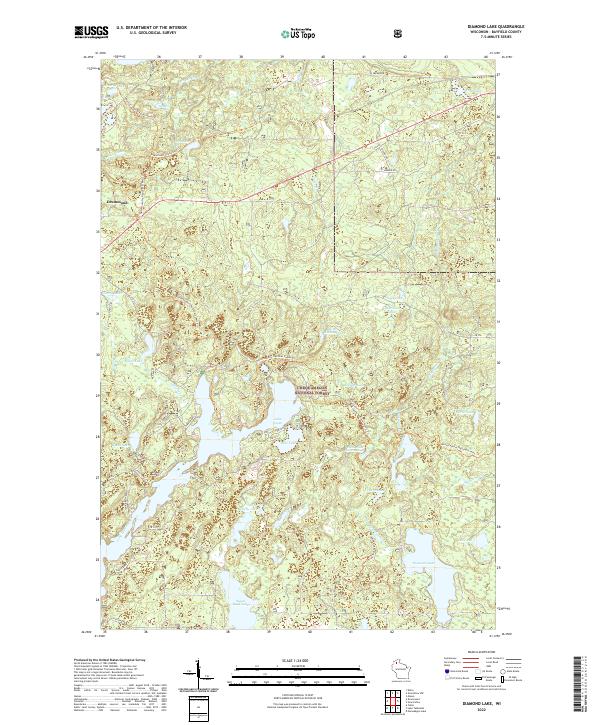 Diamond Lake topographic map thumbnail