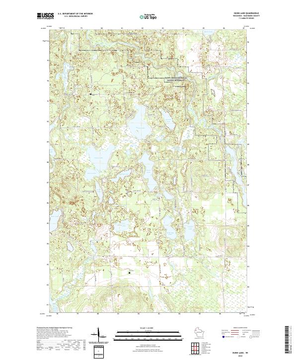 Dunn Lake topographic map thumbnail