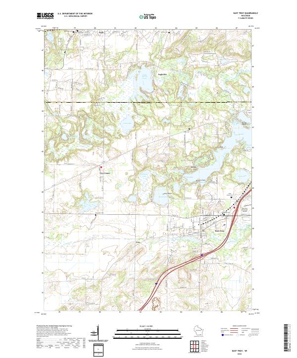 East Troy topographic map thumbnail