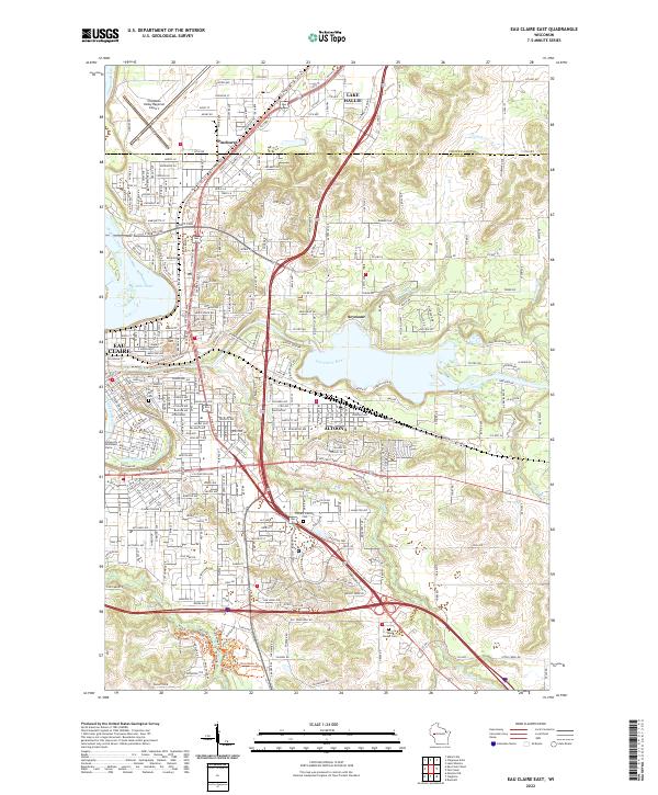 Eau Claire East topographic map thumbnail