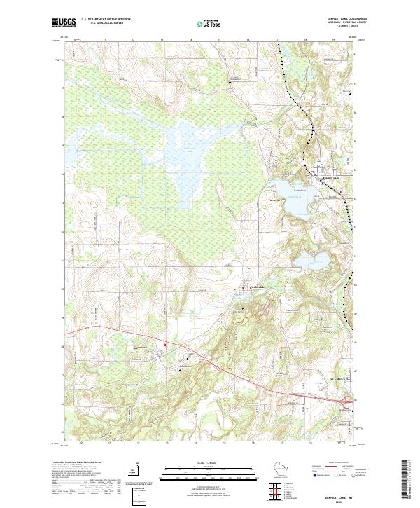 Elkhart Lake topographic map thumbnail