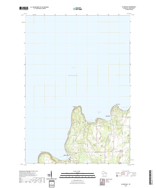 Ellison Bay topographic map thumbnail
