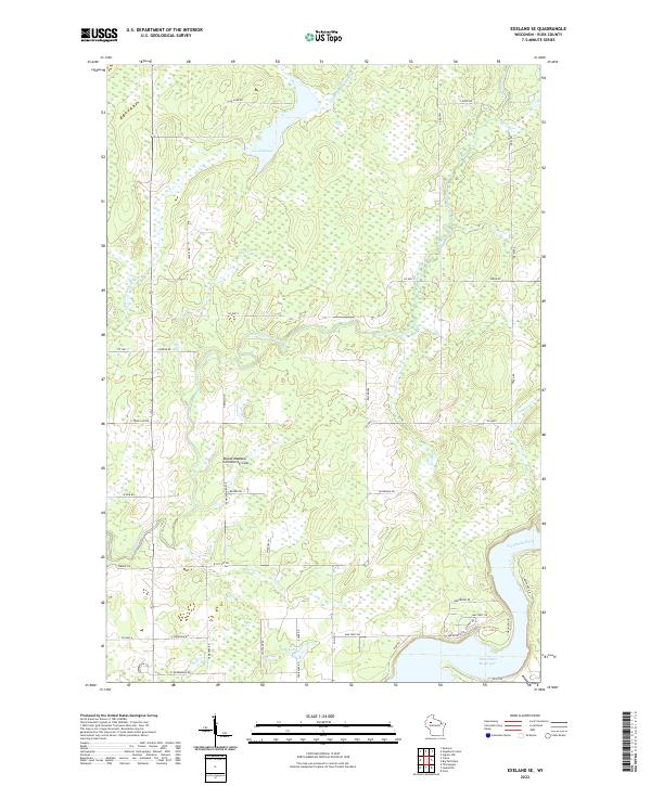 Exeland SE topographic map thumbnail