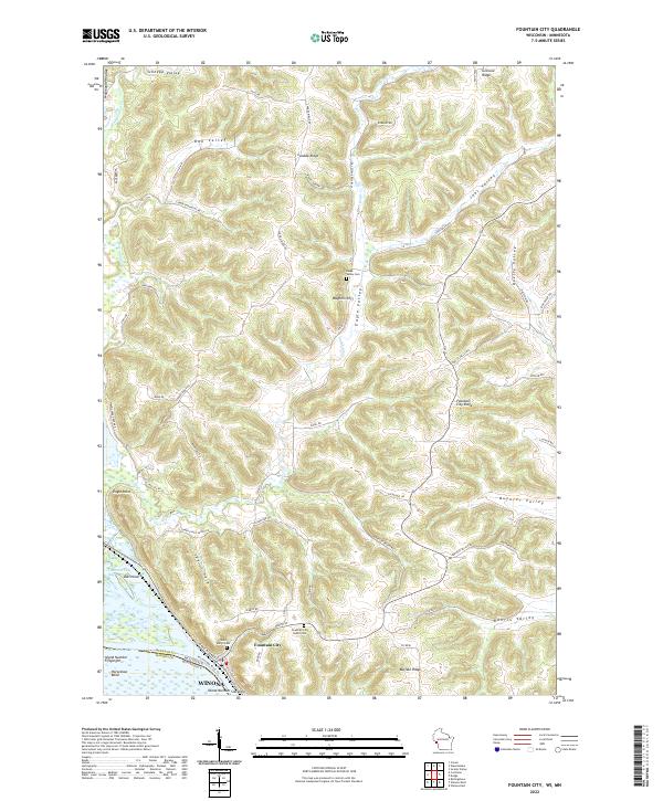 Fountain City topographic map thumbnail