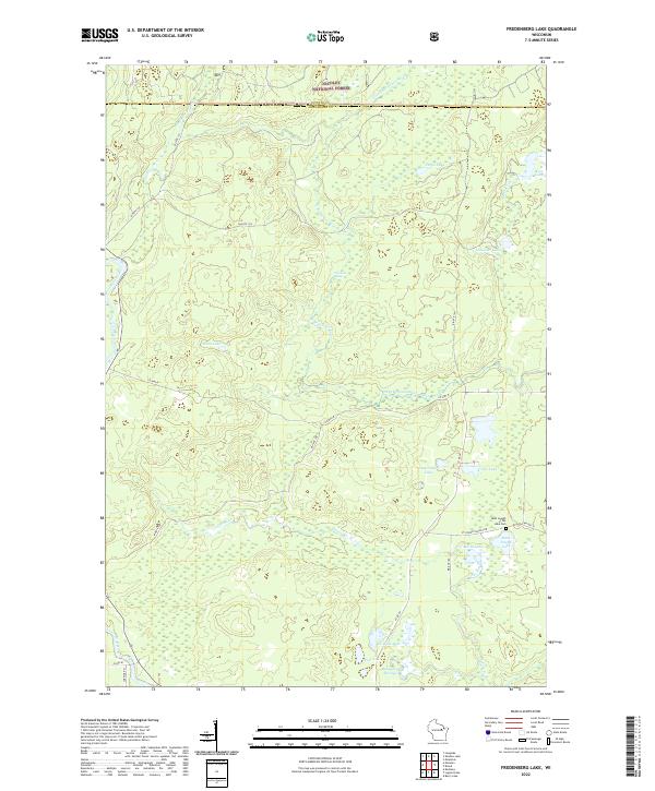 Fredenberg Lake topographic map thumbnail