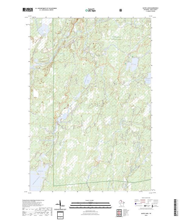 Gates Lake topographic map thumbnail