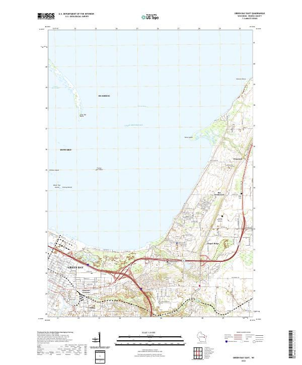 Green Bay East topographic map thumbnail