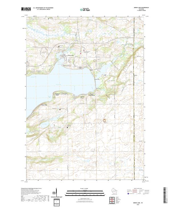 Green Lake topographic map thumbnail
