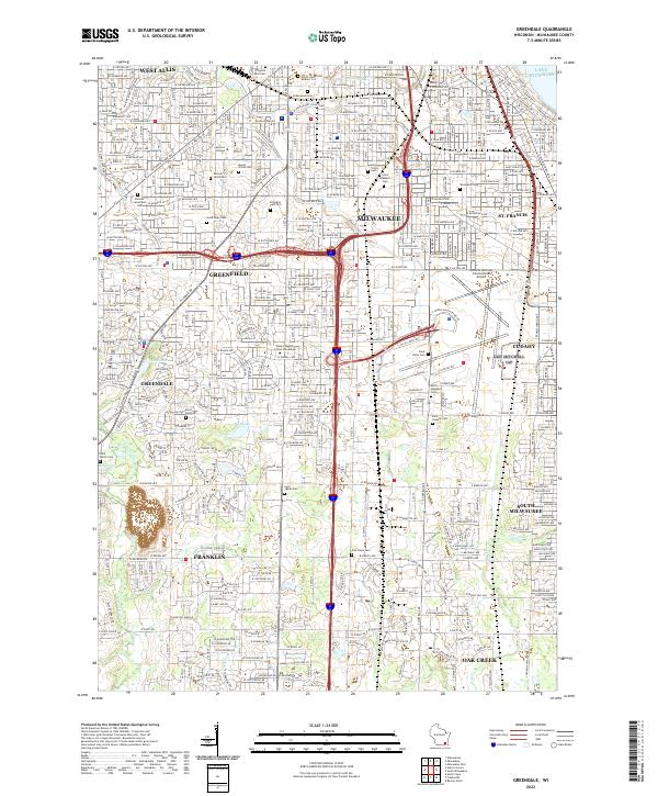 Greendale topographic map thumbnail