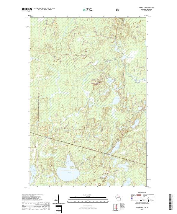 Harris Lake topographic map thumbnail