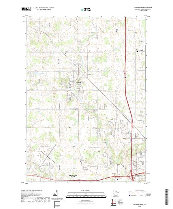 Howards Grove topographic map thumbnail