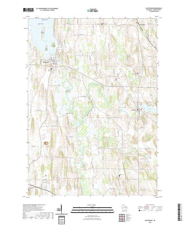 Hustisford topographic map thumbnail