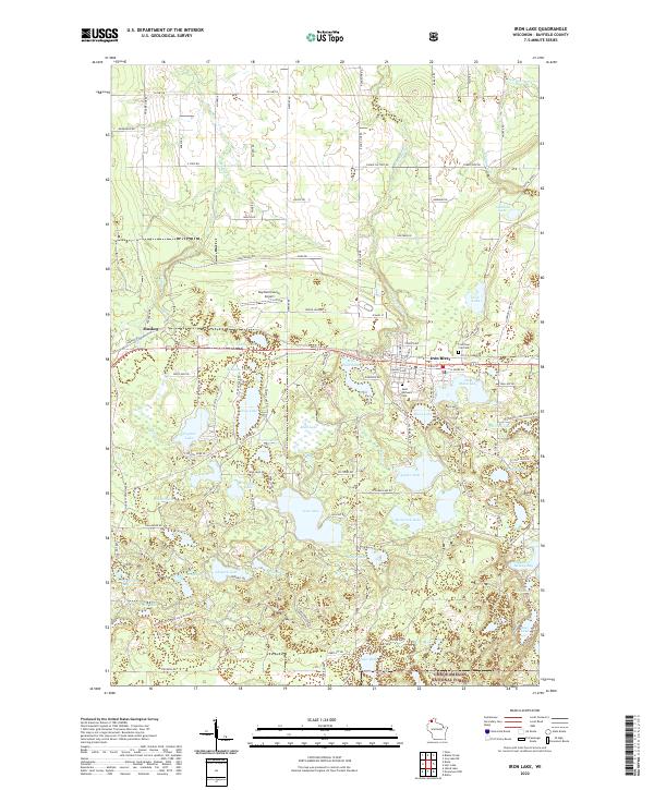 Iron Lake topographic map thumbnail