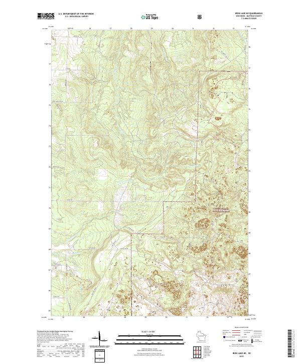 Iron Lake NE topographic map thumbnail