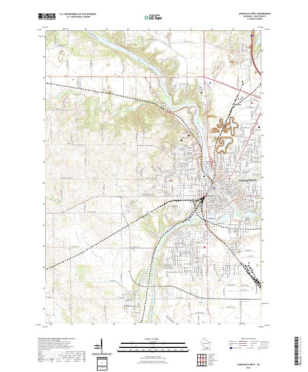Janesville West topographic map thumbnail