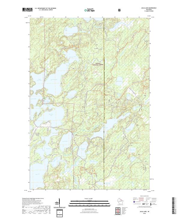 Julia Lake topographic map thumbnail