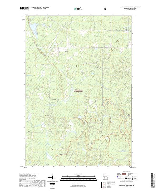Jump River Fire Tower topographic map thumbnail