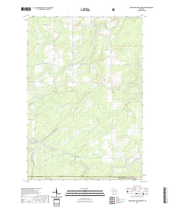 Jump River Fire Tower NE topographic map thumbnail