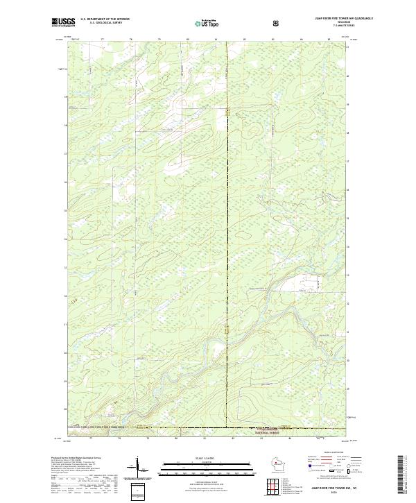 Jump River Fire Tower NW topographic map thumbnail
