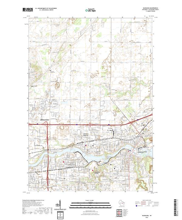 Kaukauna topographic map thumbnail
