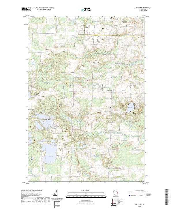 Kelly Lake topographic map thumbnail