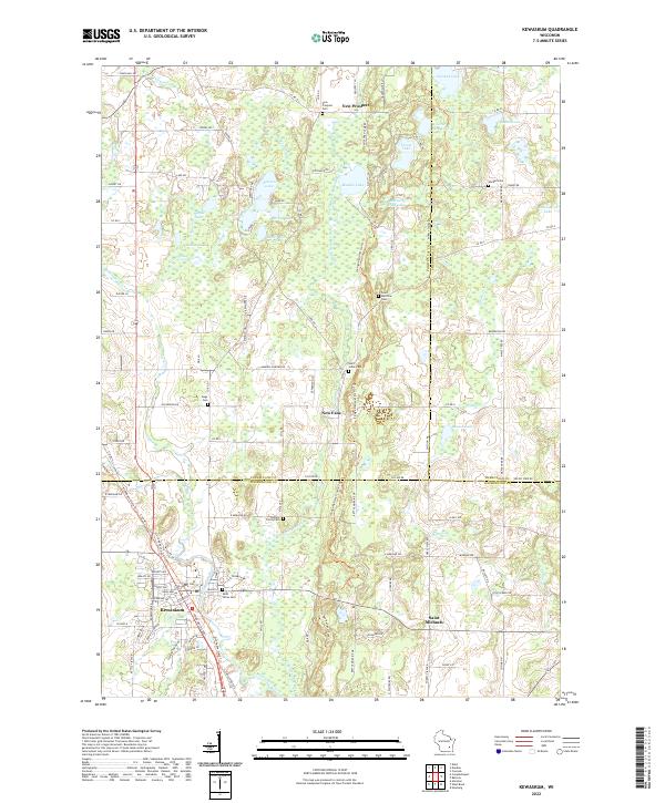 Kewaskum topographic map thumbnail